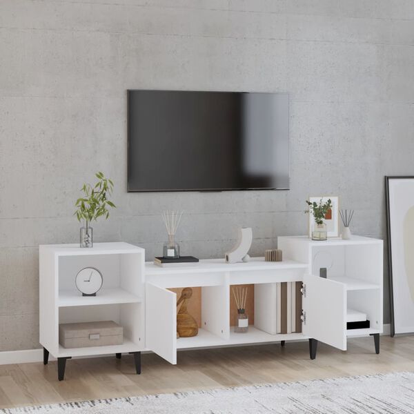 vidaXL Mobile Porta TV Bianco 160x35x55 cm in Legno Multistrato