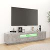 vidaXL Mobile Porta TV con Luci LED Grigio Cemento 180x35x40 cm
