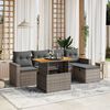 vidaXL Set Divano da Giardino 6 pz con Cuscini Grigio in Polyrattan