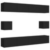 vidaXL Set di Mobili Porta TV 6 pz Nero in Legno Multistrato