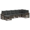 vidaXL Set Divano da Giardino 7 pz Grigio e Grigio Scuro polyrattan