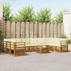 vidaXL Set divano sezionale con cuscino 11 pcs Naturale e Crema