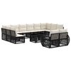 vidaXL Set Divano da Giardino 13 pz Nero e Bianco Crema polyrattan