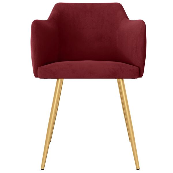 vidaXL Sedie da Pranzo 2 pz Rosso Vino in Velluto