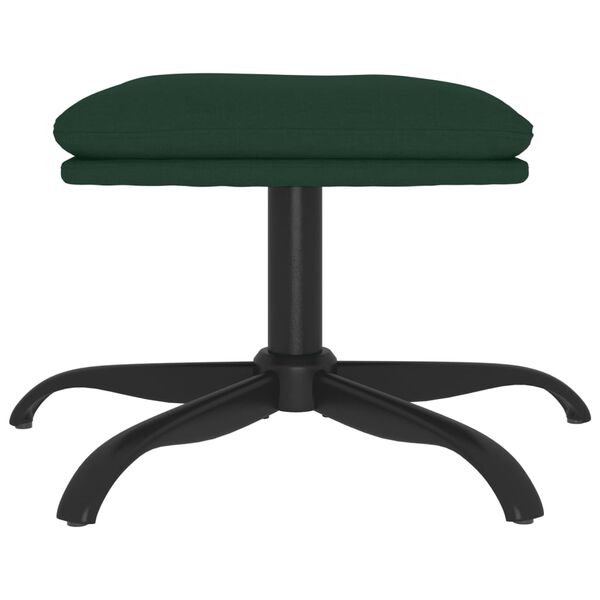 vidaXL Poggiapiedi Verde Scuro 60x60x36 cm in Tessuto