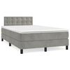 vidaXL Giroletto a Molle con Materasso Grigio Chiaro 120x200cm Velluto