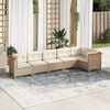 vidaXL Set Divano da Giardino 6 pz con Cuscini Beige in Polyrattan