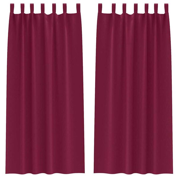 vidaXL Tende Blackout con Anelli 2 pcs Rosso Vino 245 x 140 cm