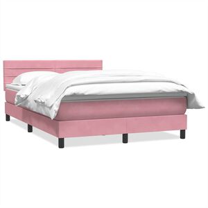 vidaXL Giroletto a Molle con Materasso Rosa 160x220 cm in Velluto