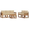 vidaXL Set di divani da esterno 6 pz Naturale e Beige
