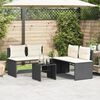 vidaXL Set Divani da Giardino 4 pz con Cuscini Nero in Polyrattan