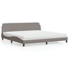 vidaXL Letto con Materasso Dover Tortora 200x200 cm in Tessuto