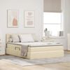 vidaXL Letto con contenitore e materasso Crema 140 x 200 cm