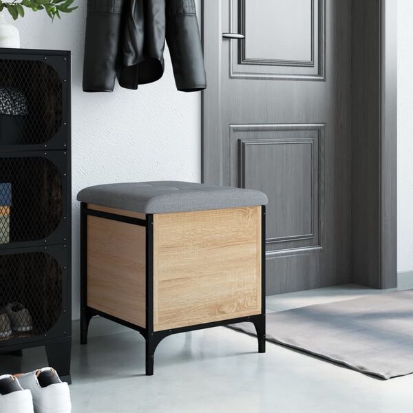 vidaXL Panca Portaoggetti Rovere Sonoma 42x42x45 cm Legno Multistrato