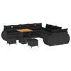 vidaXL Set Divano da Giardino 13 pz Nero polyrattan