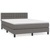 vidaXL Giroletto a Molle con Materasso Grigio 140x190 cm in Similpelle