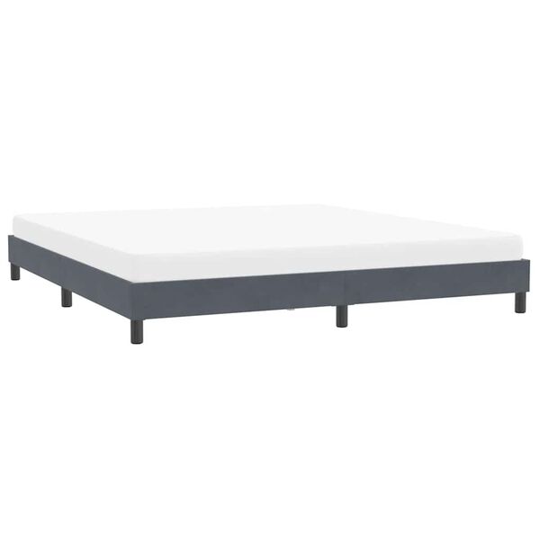 vidaXL Giroletto senza Materasso Grigio Scuro 200x220 cm Velluto