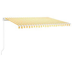vidaXL Tenda da Sole Retrattile Manuale e LED 400x300cm Gialla Bianca