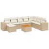 vidaXL Set Divano da Giardino 9 pz con Cuscini Beige in Polyrattan