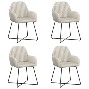 vidaXL Sedie da pranzo 4 pz Velluto Crema 55 x 50 x 84 cm