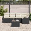 vidaXL Set Divano da Giardino con cuscino 6 pcs Nero Poly Rattan