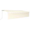 vidaXL Tenda da Sole Retrattile Manuale con LED 6x3 m Crema