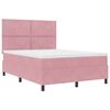 vidaXL Letto a Sorgente LED con materasso Rosa 160 x 200 cm Velluto