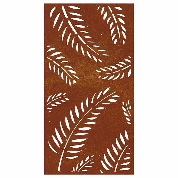 vidaXL Decorazione Muro da Giardino 105x55 cm Foglia Acciaio Corten