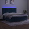vidaXL Letto a Molle con Materasso e LED Blu Scuro 160x200 cm