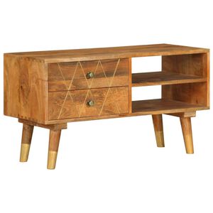 vidaXL Mobile Porta TV 85x35x47 cm in Legno Massello di Mango