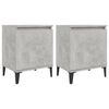 vidaXL Comodini con Gambe in Metallo Grigio Cemento 40x30x50 cm
