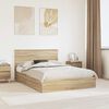 vidaXL Letto con Contenitore con testiera Rovere Sonoma 140 x 190 cm