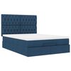 vidaXL Struttura Letto Pouf con Materasso Blu 140x200cm in Tessuto