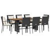 vidaXL Set da Pranzo da Giardino 9 pz con Cuscini Nero in Polyrattan
