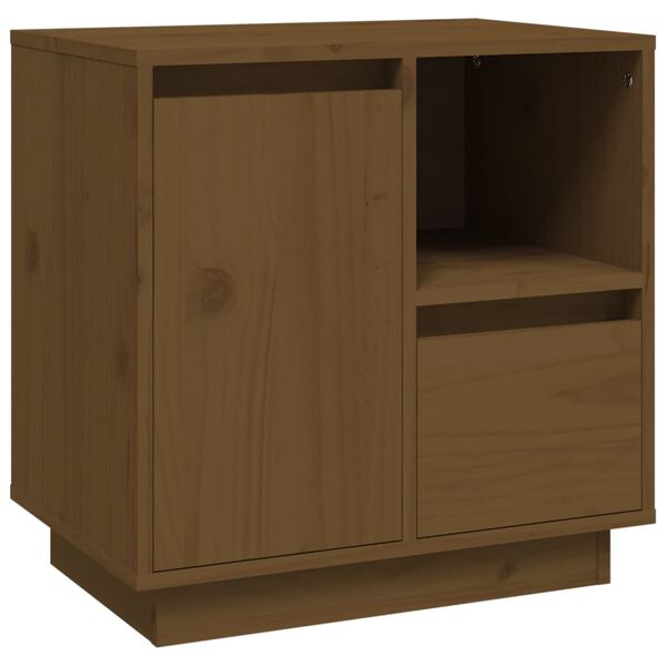 vidaXL Comodino ambra 50x34x50 cm in Legno Massello di Pino