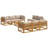 vidaXL Set Salotto da Giardino Componibile 9 Pezzi Naturale
