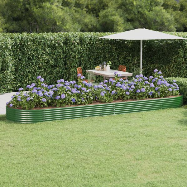 vidaXL Letto Giardino Acciaio Zincato 523x140x36 cm Verde