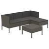 vidaXL Set Divani da Giardino 5 pz con Cuscini in Polyrattan Grigio