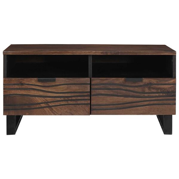 vidaXL Tavolino da salotto con cassetto Marrone e Nero 80 x 54 x 40 cm