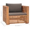 vidaXL Set Divani da Giardino 5 pz Cuscini Grigio Scuro Legno di Teak
