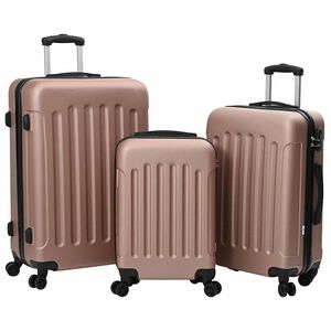 vidaXL Valigia con blocco 3 pcs Oro rosa 50 x 31 x 78 cm Plastica ABS