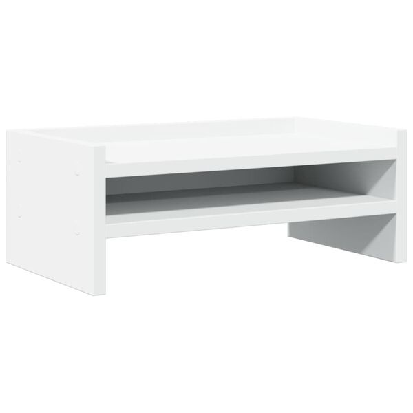 vidaXL Supporto per Monitor Bianco 42x24x16 cm in Legno Multistrato