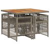 vidaXL Set da Pranzo da Giardino 5 pz con Cuscini in Polyrattan Grigio