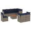 vidaXL Set Divani da Giardino 9 pz con Cuscini Grigio in Polyrattan