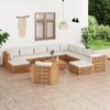 vidaXL Set Divani da Giardino 12 pz con Cuscini Crema in Legno di Teak