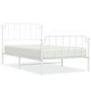 vidaXL Giroletto con Testiera e Pediera Metallo Bianco 107x203 cm