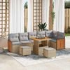 vidaXL Set Divano da Giardino 11 pcs Beige e Grigio Chiaro polyrattan