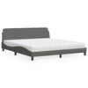 vidaXL Letto con Materasso Dover Grigio Scuro 180x200 cm Tessuto
