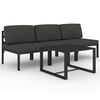 vidaXL Set Divani da Giardino 4 pz con Cuscini in Alluminio Antracite