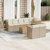vidaXL Set Divano da Giardino 9 pz con Cuscini Beige in Polyrattan